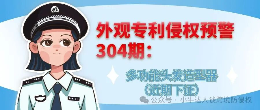 外观专利侵权预警304期：多功能头发造型器（近期下证）