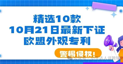 精选10款10月21日最新下证欧盟外观专利，警惕侵权！